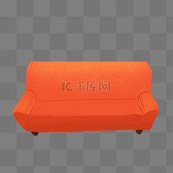 实用的沙发图片_橘红色的沙发