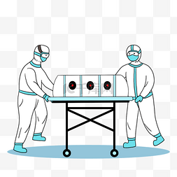 医疗救助图片_手绘卡通医护人员加油插画