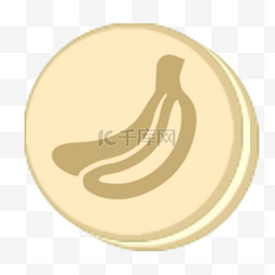 马卡龙清新糖果色香蕉水果图标