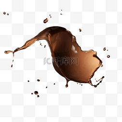 咖啡液体飞溅图片_清新咖啡液体飞溅3d元素