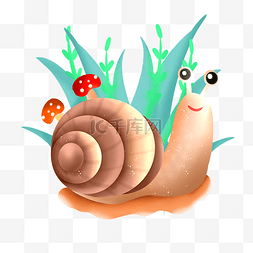 蜗牛赛跑图片_草丛蜗牛