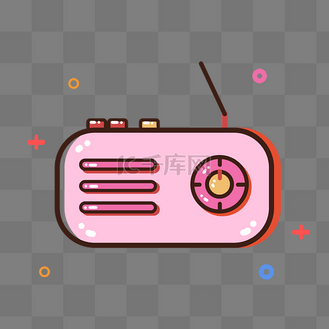 卡通粉色播音机