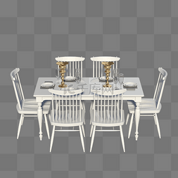 白色餐厅六人餐桌