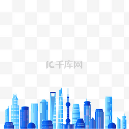 青岛高楼大厦图片_蓝色上海高楼建筑群