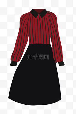 红黑色连衣裙