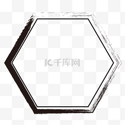 中国风价格签图片_中国风水墨毛笔多边形墨迹边框