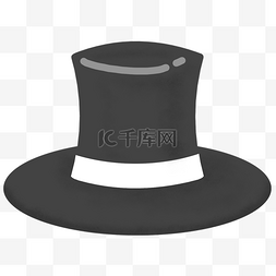 黑色帽子画板插画
