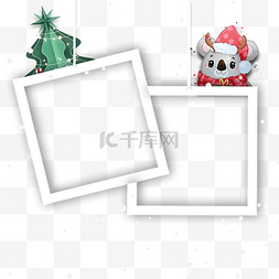 圣诞图片相框图片_动物可爱圣诞相框