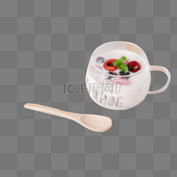 酸奶草莓图片_车厘子草莓黑莓酸奶下午茶