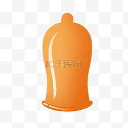橙色长型安全套PSD透明底