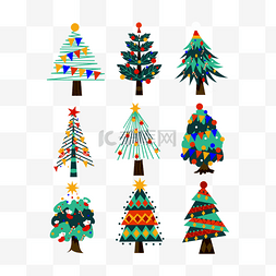 彩色圣诞节装饰树