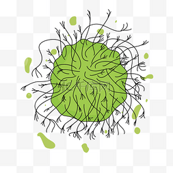 病菌图片_绿色的多腿细菌插画
