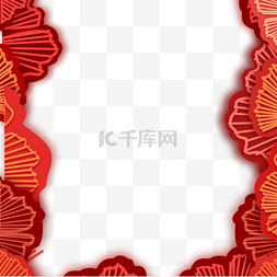 红色喜庆富贵图片_红色创意装饰植物边框元素