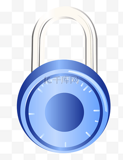 锁子图片_蓝色圆形锁子