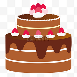 巧克力生日蛋糕图片_巧克力生日蛋糕插画