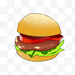 食欲大开图片_美味汉堡巨型牛排堡