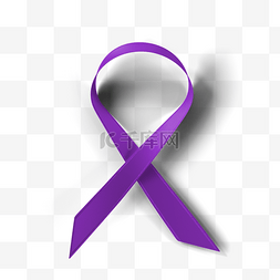 3d立体world cancer day紫色丝带