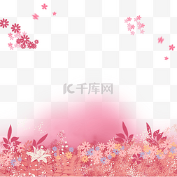樱花背景素材图片_粉色花丛背景