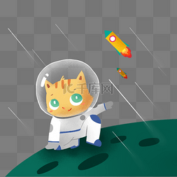 宇航员在太空图片_小猫宇航员在太空