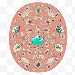 中国风花纹对称图片_唐汉古典中国鹦鹉团花装饰