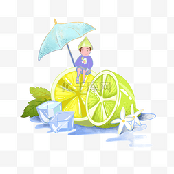 夏季柠檬主题创意png插图