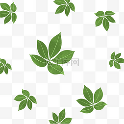水彩绿色植物平铺底纹