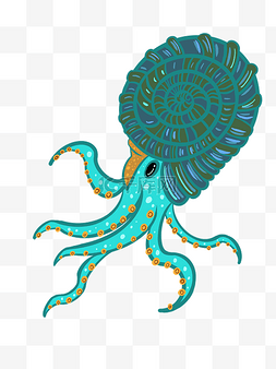 青色卡通海螺