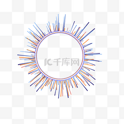 几何放射元素图片_撞色放射渐变炫彩边框