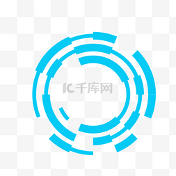 边框科技感矢量图片_青色圆形科技感矢量边框