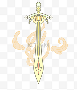 黄色装饰刀剑插图