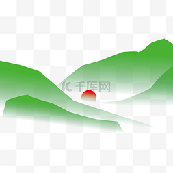 山水背景图素材图片_山水水墨矢量插画