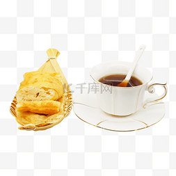 油饼切块和咖啡