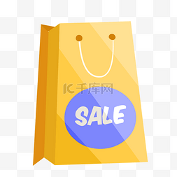 纸袋图片_矢量创意设计商场手提黄色购物袋