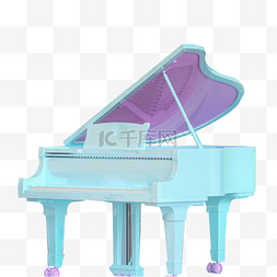 大钢琴图片_蓝色的钢琴免抠图