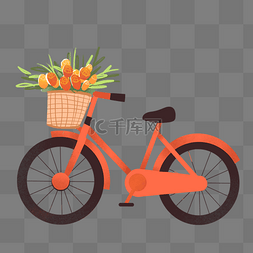 载花自行车图片_载着花朵的自行车