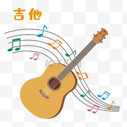 多彩边框图片_多彩教育音乐乐器吉他六弦琴
