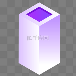 紫色立体创意柱形元素