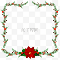 圣诞一品红装饰边框