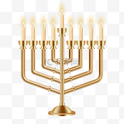 犹太商人图片_hanukkah金色光泽烛台