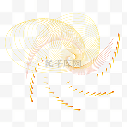 弧线放射图片_暖色螺旋花瓣装渐变曲线