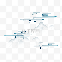 中国风冷色国潮云纹