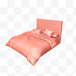 粉色双人床装饰插图