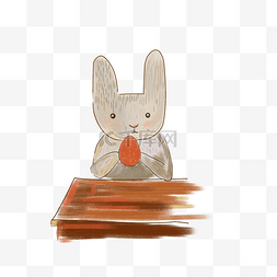 可爱白兔插画图片_复活节兔子卡通插画