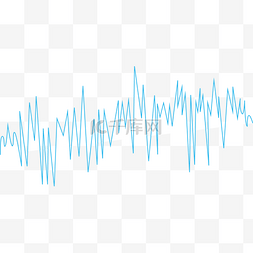 蓝色音频声波电流线条元素素材