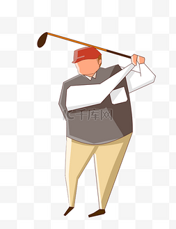 男人打高尔夫