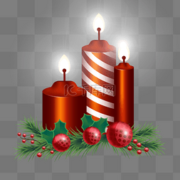圣诞节条纹红色advent节日蜡烛