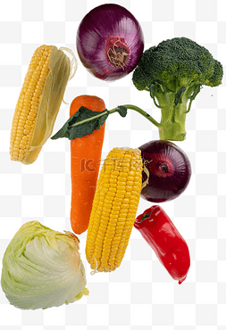 新鲜蔬菜图片_弹起的新鲜蔬菜
