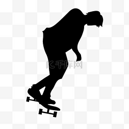滑板运动人物剪影