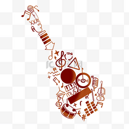 装饰音乐符号图片_音乐符号装饰吉他素材