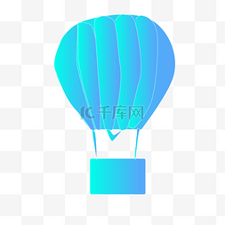 蓝色白色渐变图片_渐变热气球图标